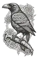 itachi crow holding tattoo design idea