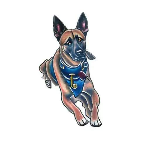 a Belgian malinois  tattoo design idea