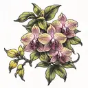 Orchid and Canaries tattoo design idea