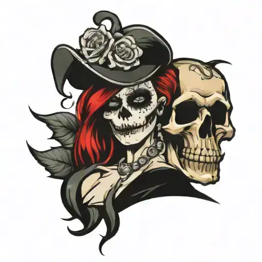 skull bitch sexy cocaine  tattoo design idea