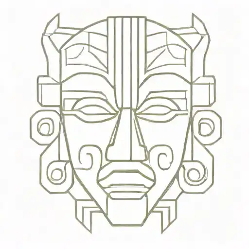 inti mask from Inca culture tattoo design idea