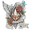 Diamond with words " you learn to live pressure when its the only thing you feel" tattoo design idea