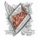 Diamond with words " you learn to live pressure when its the only thing you feel" tattoo design idea