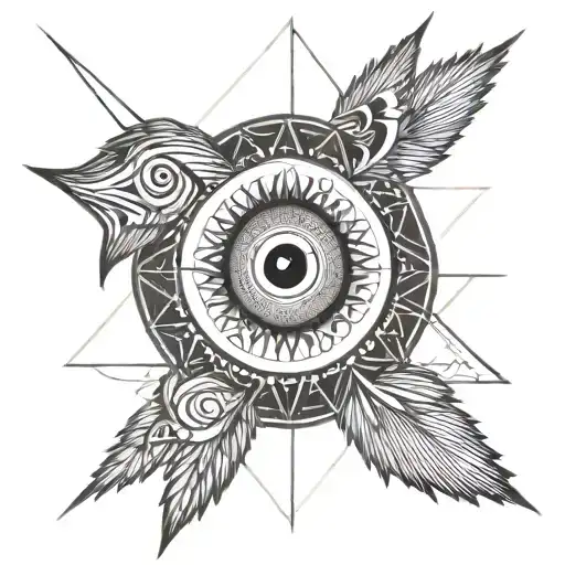 seraphim eye tattoo design idea