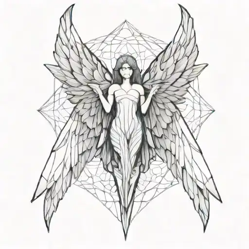 seraphim angel tattoo design idea
