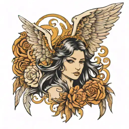 seraphim angel tattoo design idea