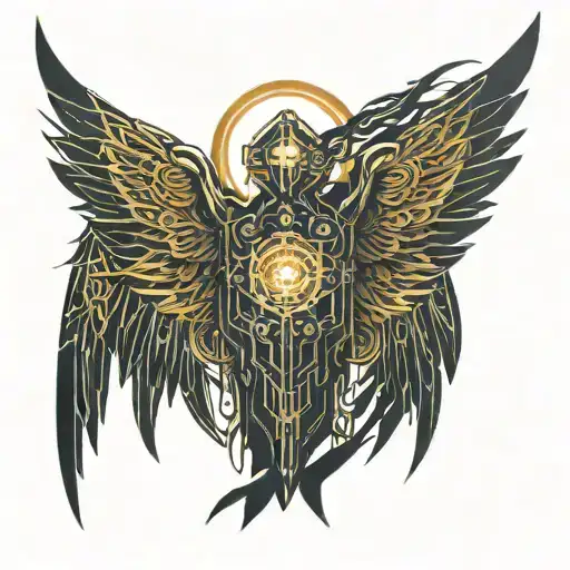 seraphim angel tattoo design idea