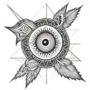 seraphim eye tattoo design idea
