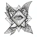 seraphim eye tattoo design idea