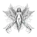 seraphim angel tattoo design idea