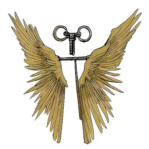 wings of freedom and erens key  tattoo design idea