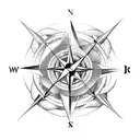 A compass and navigation tools intertwined with dark and mysterious tentacles tattoo design idea