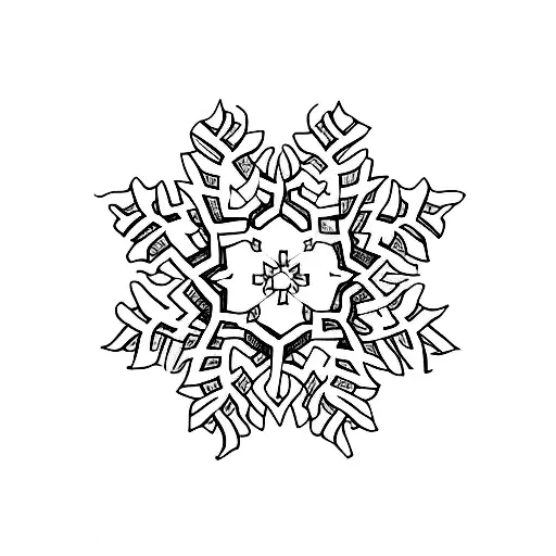 A unique tattoo design of a snowflake tattoo design idea