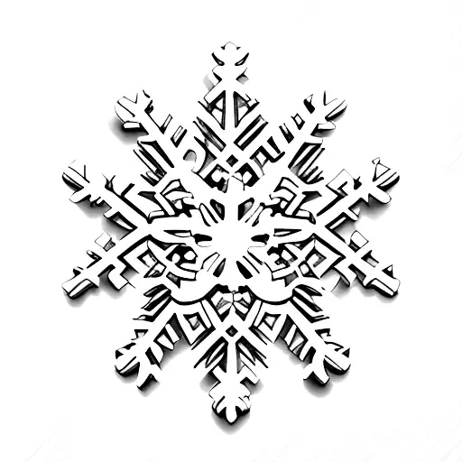 A unique tattoo design of a snowflake made up of tiny management assistant tools, showcasing your occupation in a creative and elegant way tattoo design idea