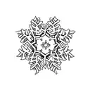 A unique tattoo design of a snowflake tattoo design idea