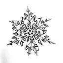 A unique tattoo design of a snowflake tattoo design idea