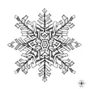 A unique tattoo design of a snowflake made up of tiny management assistant tools, showcasing your occupation in a creative and elegant way tattoo design idea