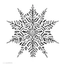 A unique tattoo design of a snowflake made up of tiny management assistant tools, showcasing your occupation in a creative and elegant way tattoo design idea