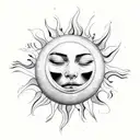 sun crying  tattoo design idea