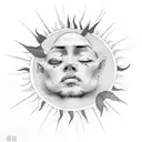 sun crying  tattoo design idea