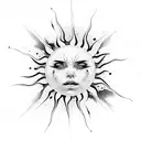 sun crying  tattoo design idea