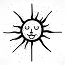 sun crying  tattoo design idea