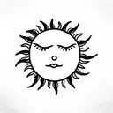 sun crying  tattoo design idea