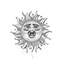 sun crying  tattoo design idea