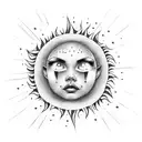 sun crying  tattoo design idea