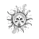 sun crying  tattoo design idea
