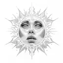 sun crying  tattoo design idea