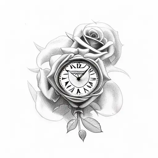 Rose, dove, clock, tattoo for family, tattoo for motivation tattoo design idea