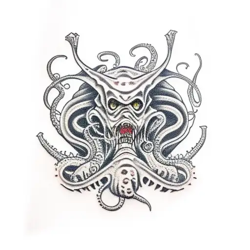 sea monster lovecraft tattoo design idea