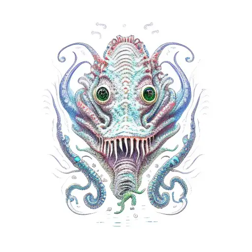 sea monster lovecraft tattoo design idea