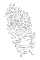 forest landscape tattoo design idea