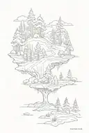 forest landscape tattoo design idea
