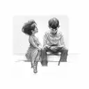 girl sitting on boy lap tattoo design idea