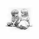 girl sitting on boy lap tattoo design idea