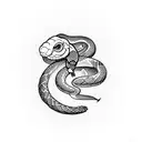 black trust no one text and a snake with an cool design tattoo design idea