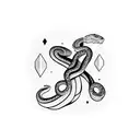 black trust no one text and a snake with an cool design tattoo design idea