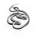 black trust no one text and a snake with an cool design tattoo design idea