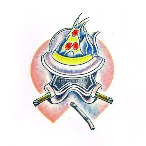 fire helmet  tattoo design idea