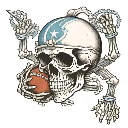 Grateful Dead skeleton football player with helmet on tattoo design idea