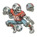 Grateful Dead skeleton football player with helmet on tattoo design idea
