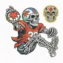 Grateful Dead skeleton football player with helmet on tattoo design idea