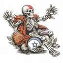 Grateful Dead skeleton football player with helmet on tattoo design idea