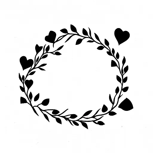 barbed wire with flowers and hearts tattoo design idea