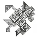 crazy Escher impossible patterns down arm tattoo design idea