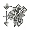 crazy Escher impossible patterns down arm tattoo design idea