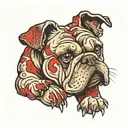 Fresno State Bulldog with paw prints slowly fading tattoo design idea